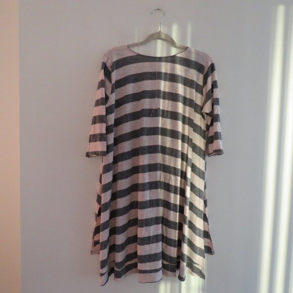 FREE PEOPLE WE THE FREE Slub Knit Striped Oversized Tunic Top Casual Boho - Sz M - Picture 10 of 13
